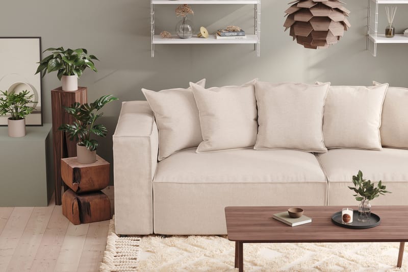 Cubo 4-sits Djup Modulsoffa i Tyg - Beige - Möbler - Soffa - 4 sits soffa