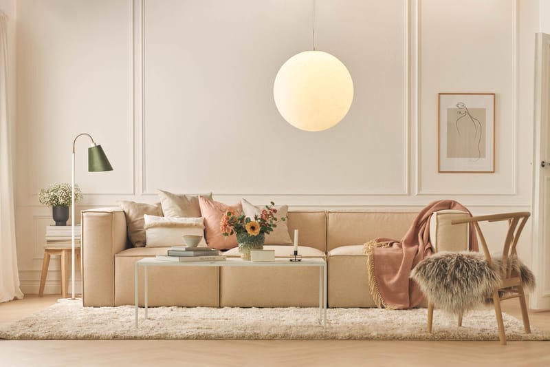 Cubo 4-sits Djup Modulsoffa i Tyg - Beige - Möbler - Soffa - 4 sits soffa