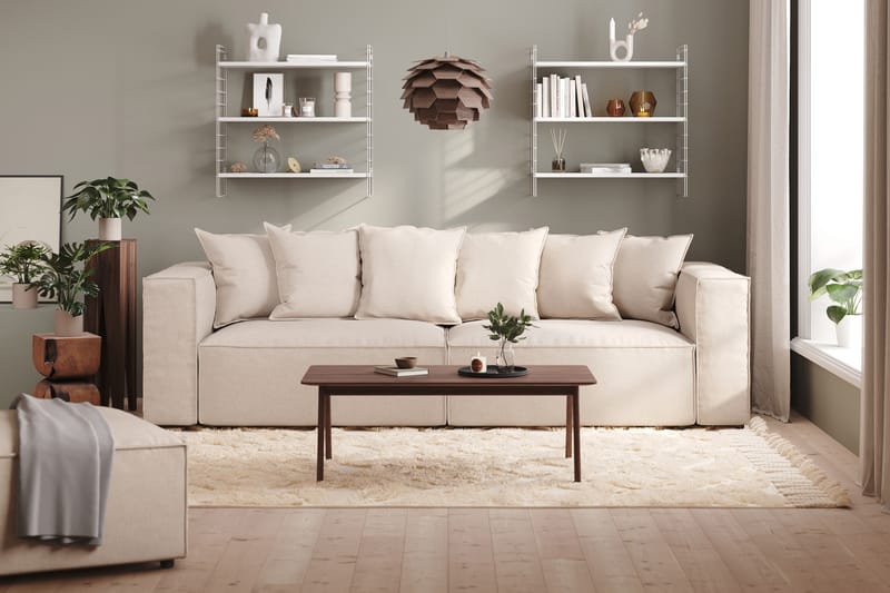 Cubo 4-sits Djup Modulsoffa i Tyg - Beige - Möbler - Soffa - 4 sits soffa