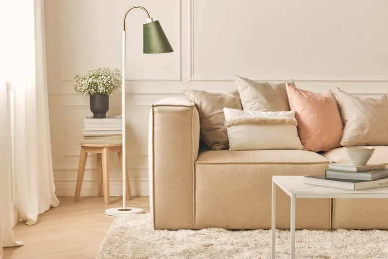 Cubo 4-sits Djup Modulsoffa i Tyg - Beige - Möbler - Soffa - 4 sits soffa