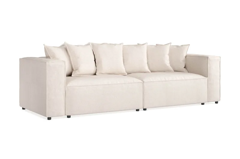 Cubo 4-sits Djup Modulsoffa i Tyg - Beige - Möbler - Soffa - 4 sits soffa