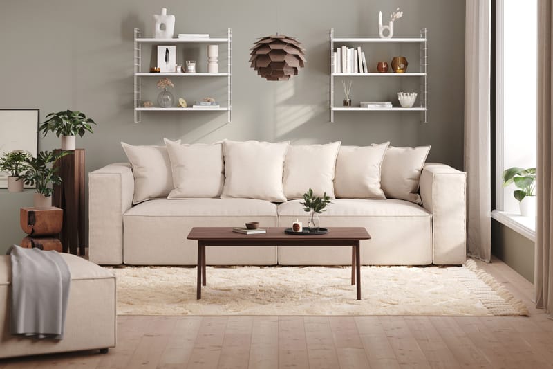 Cubo 4-sits Djup Modulsoffa i Tyg - Beige - Möbler - Soffa - 4 sits soffa
