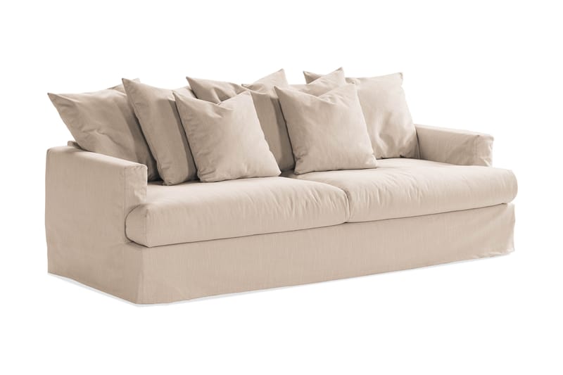 Menard 3-sits Djup Tygsoffa - Beige - Möbler - Soffa - 3 sits soffa
