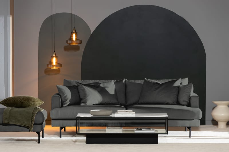 Menard 4-sits Djup Manchestersoffa - Grå - Möbler - Soffa - 4 sits soffa