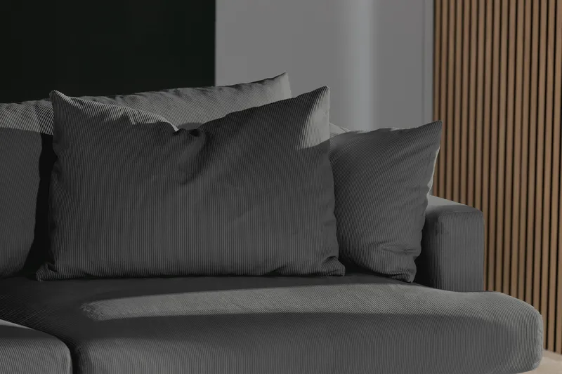 Menard 4-sits Djup Manchestersoffa - Grå - Möbler - Soffa - 4 sits soffa