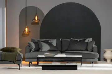 Menard 4-sits Djup Manchestersoffa - Grå - Möbler - Soffa - 4 sits soffa