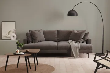 Menard 4-sits Djup Manchestersoffa - Mörkgrå - Möbler - Soffa - 4 sits soffa