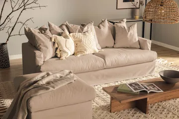 Menard 4-sits Djup Tygsoffa - Beige - Möbler - Soffa - 4 sits soffa