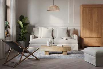 Menard 4-sits Djup Tygsoffa - Beige - Möbler - Soffa - 4 sits soffa