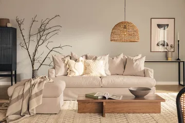 Menard 4-sits Djup Tygsoffa - Beige - Möbler - Soffa - 4 sits soffa