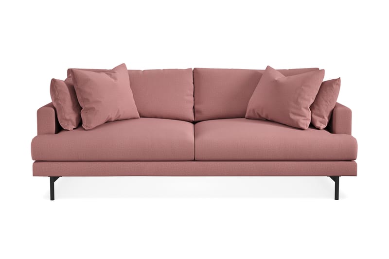 Menard 4-sits Soffa - Rosa - Skinnsoffor - Sammetssoffa - 3 sits soffa - 4 sits soffa - Soffa - 2 sits soffa