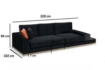 Mezonzo 4-sits Soffa - Svart - Möbler - Soffa - 4 sits soffa