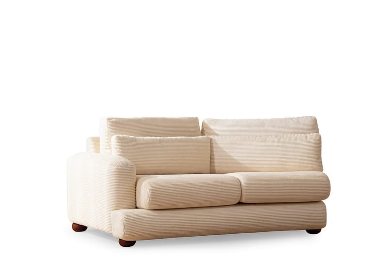 Relento Svängd Soffa 4-sits - Beige - 4 sits soffa