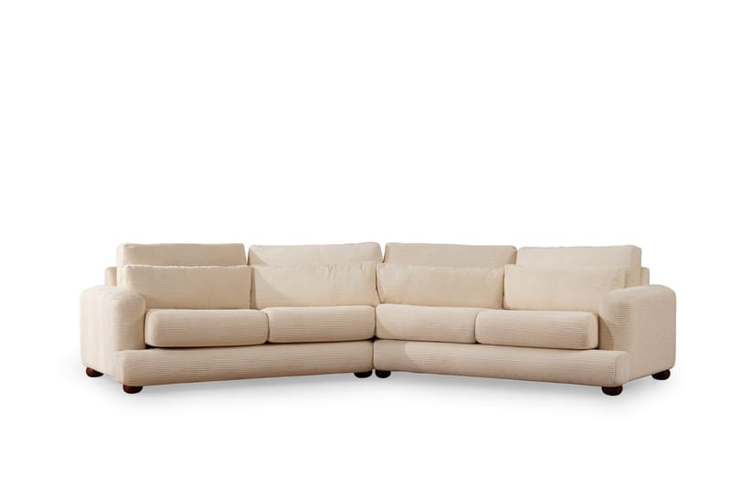 Relento Svängd Soffa 4-sits - Beige - 4 sits soffa