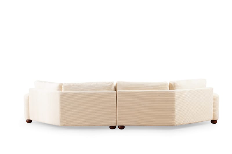 Relento Svängd Soffa 4-sits - Beige - 4 sits soffa