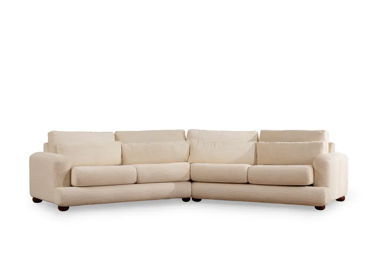Relento Svängd Soffa 4-sits, Beige