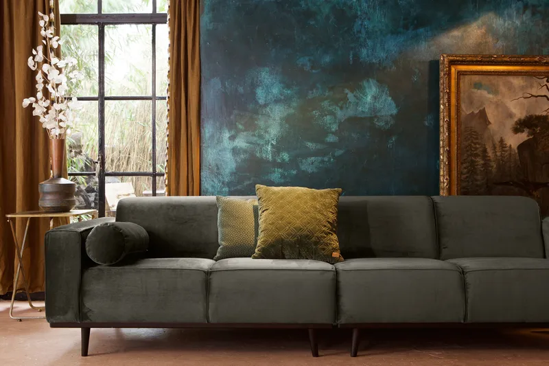 Statement 4-sits Sammetssoffa - Grön - Möbler - Soffa - 4 sits soffa