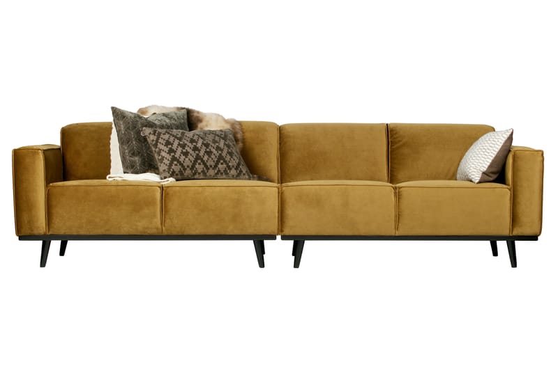 Statement 4-sits Sammetssoffa - Honungsgul - Möbler - Soffa - 4 sits soffa