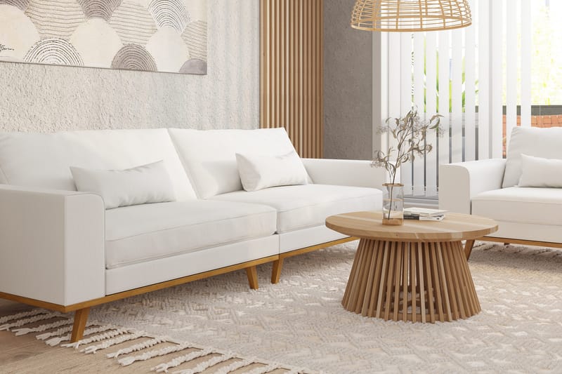 Vanlig Soffa utan divan & schäslong Scandinavian Choice Copenhagen 4-sits Soffa Ace 1, White Fabric Oak - Möbler - Soffa - 4 sits soffa