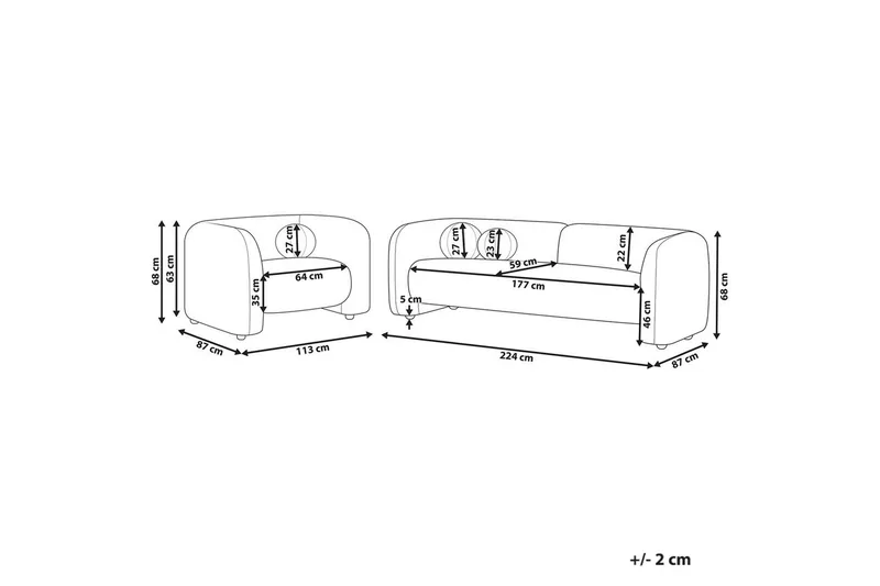 4-sits Soffgrupp Leiren Beige - Beige - Möbler - Soffa - Soffgrupp