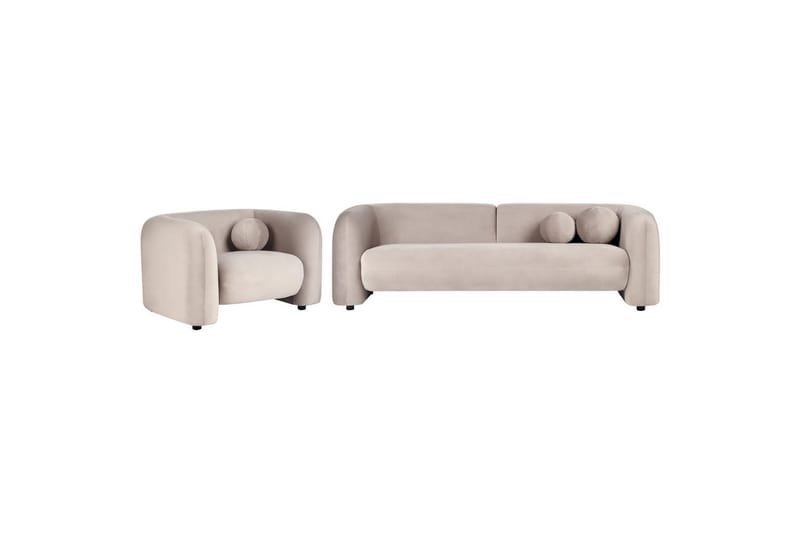 4-sits Soffgrupp Leiren Gråbeige - Gråbeige - Möbler - Soffa - Soffgrupp