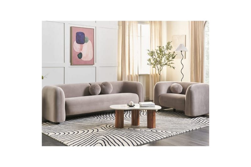 4-sits Soffgrupp Leiren Gråbeige - Gråbeige - Möbler - Soffa - Soffgrupp