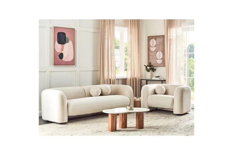 4-sits Soffgrupp Leiren Off-white - Off-white - Möbler - Soffa - Soffgrupp