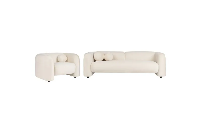 4-sits Soffgrupp Leiren Off-white - Off-white - Möbler - Soffa - Soffgrupp