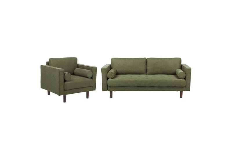 4-sits Soffgrupp Nurmo Grönt/mörkt trä - Grönt/mörkt trä - Möbler - Soffa - Soffgrupp