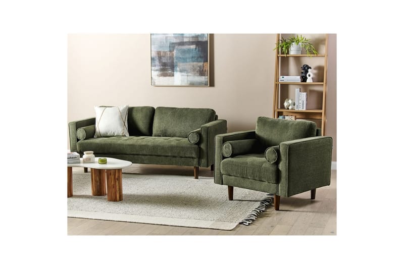 4-sits Soffgrupp Nurmo Grönt/mörkt trä - Grönt/mörkt trä - Möbler - Soffa - Soffgrupp