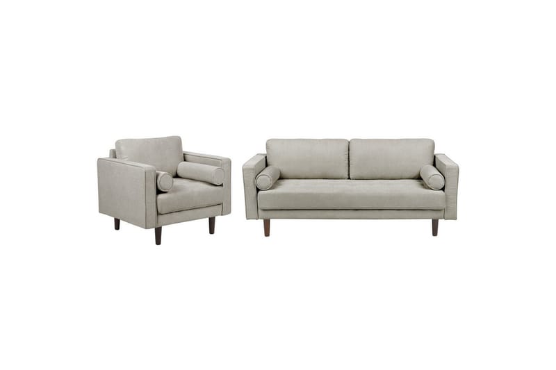 4-sits Soffgrupp Nurmo Taupe/mörkt trä - Taupe/mörkt trä - Möbler - Soffa - Soffgrupp
