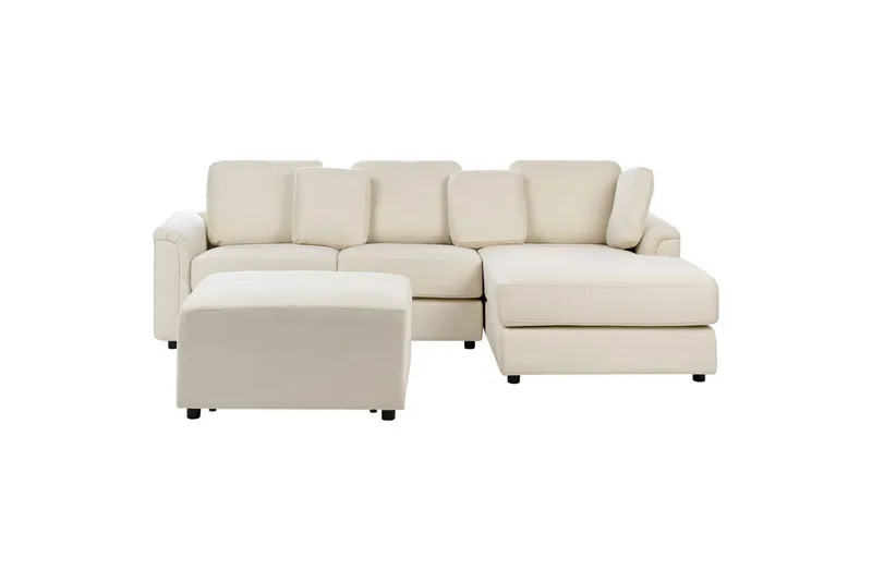 4-sitssoffa Kohlo Beige/svart, Vänstervänd, Beige/svart, Vänstervänd