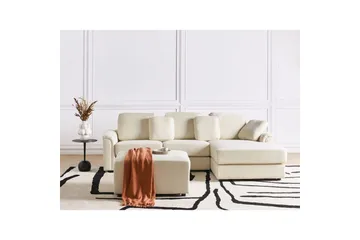 4-sitssoffa Kohlo Beige/svart, Vänstervänd - Beige/svart, Vänstervänd - Möbler - Soffa - Soffgrupp