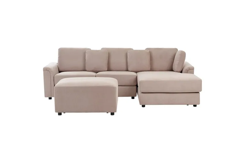 4-sitssoffa Kohlo Taupe/svart, Vänstervänd - Beige - Möbler - Soffa - Soffgrupp