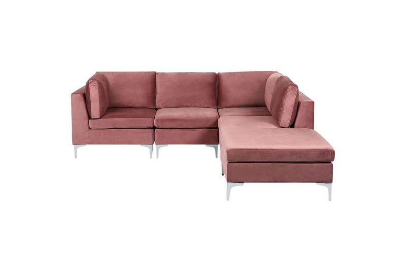 4-sitssoffa med fotpall Evja Rosa - Rosa - Möbler - Soffa - Soffgrupp