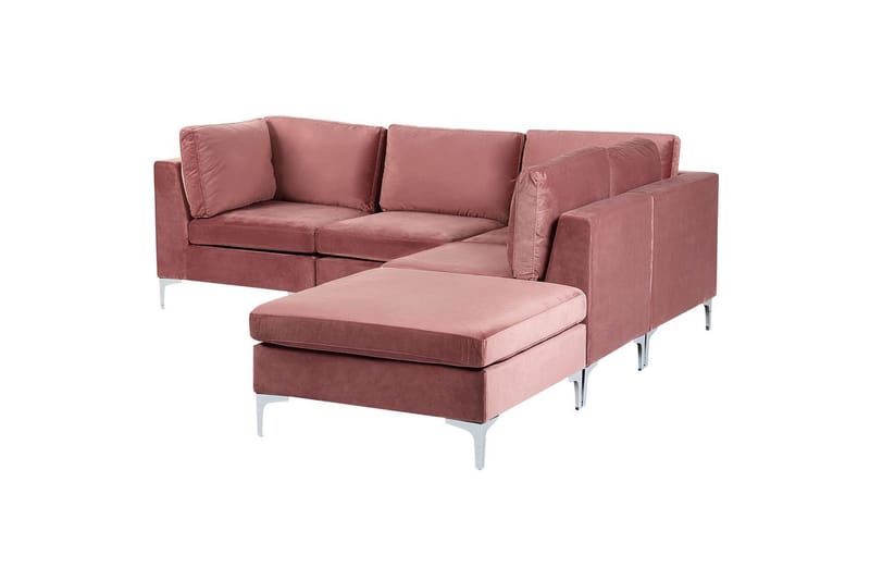 4-sitssoffa med fotpall Evja Rosa - Rosa - Möbler - Soffa - Soffgrupp