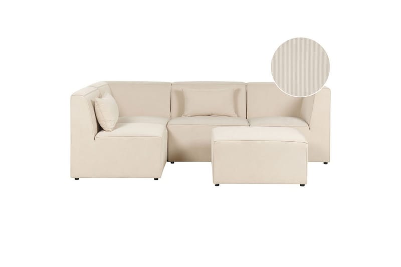 4-sitssoffa med fotpall Lemvig Beige, Högervänd - Beige, Högervänd - Möbler - Soffa - Soffgrupp