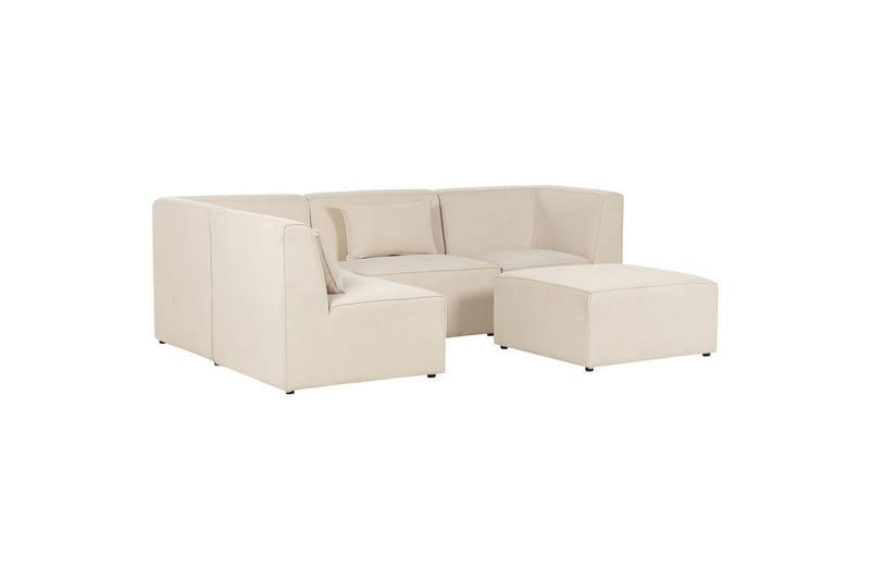 4-sitssoffa med fotpall Lemvig Beige, Högervänd - Beige, Högervänd - Möbler - Soffa - Soffgrupp