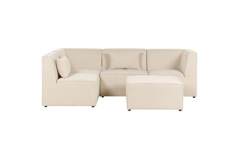 4-sitssoffa med fotpall Lemvig Beige, Högervänd - Beige, Högervänd - Möbler - Soffa - Soffgrupp