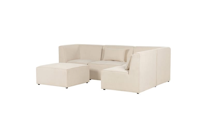 4-sitssoffa med fotpall Lemvig Beige, Vänstervänd - Beige, Vänstervänd - Möbler - Soffa - Soffgrupp