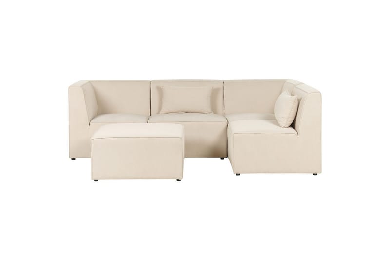 4-sitssoffa med fotpall Lemvig Beige, Vänstervänd - Beige, Vänstervänd - Möbler - Soffa - Soffgrupp