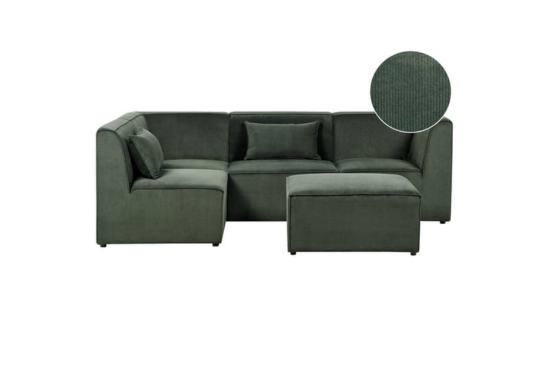 4-sitssoffa med fotpall Lemvig Grön, Högervänd, Grön, Högervänd