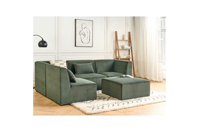 4-sitssoffa med fotpall Lemvig Grön, Högervänd - Grön, Högervänd - Möbler - Soffa - Soffgrupp