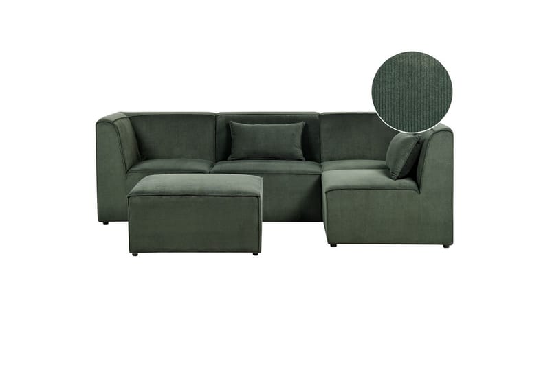 4-sitssoffa med fotpall Lemvig Grön, Vänstervänd, Grön, Vänstervänd