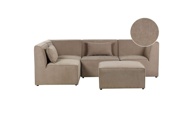 4-sitssoffa med fotpall Lemvig Taupe, Högervänd - Taupe, Högervänd - Möbler - Soffa - Soffgrupp