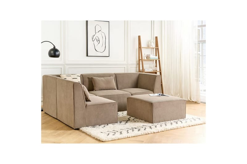 4-sitssoffa med fotpall Lemvig Taupe, Högervänd - Taupe, Högervänd - Möbler - Soffa - Soffgrupp