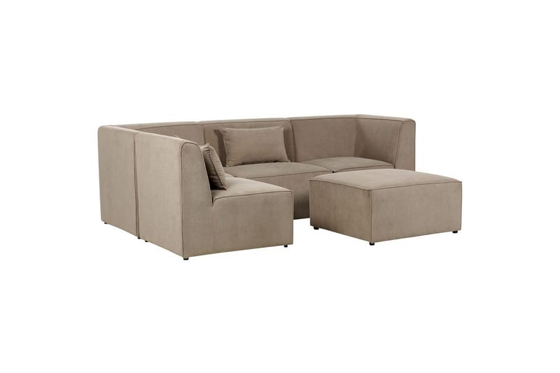 4-sitssoffa med fotpall Lemvig Taupe, Högervänd - Taupe, Högervänd - Möbler - Soffa - Soffgrupp