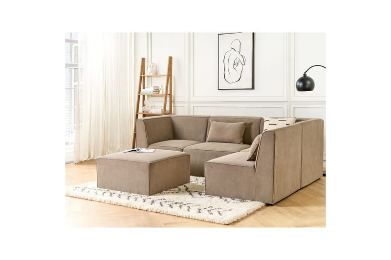 4-sitssoffa med fotpall Lemvig Taupe, Vänstervänd - Taupe, Vänstervänd - Möbler - Soffa - Soffgrupp