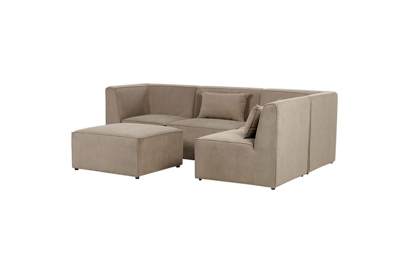 4-sitssoffa med fotpall Lemvig Taupe, Vänstervänd - Taupe, Vänstervänd - Möbler - Soffa - Soffgrupp