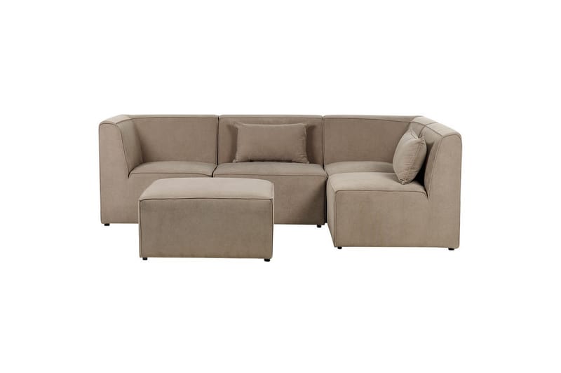 4-sitssoffa med fotpall Lemvig Taupe, Vänstervänd - Taupe, Vänstervänd - Möbler - Soffa - Soffgrupp